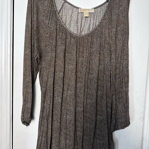 Women's Brown and White Animal Print, Sexy Blouse